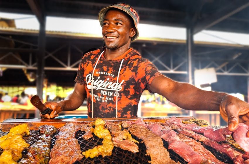  African Street Food in Namibia!!! OUTRAGEOUS Worms, Kapana and Rare Meats!!