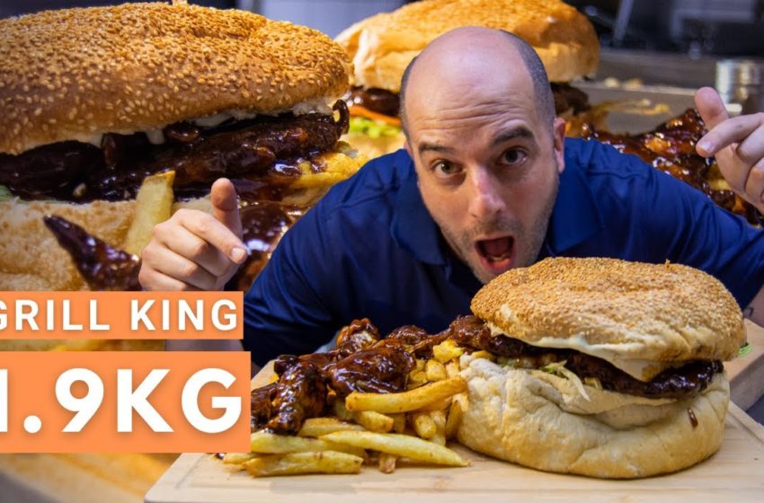  South Africa's BIGGEST Burger challenge – Man vs Food – The Grill King Mt Man burger – BraCel