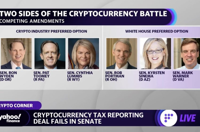  Cryptocurrency tax reporting deal fails in Senate