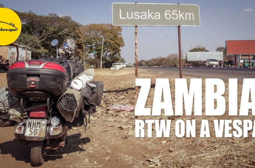  Vespa travel Zambia | Motorcycle Road Trip Africa [EN SUB]