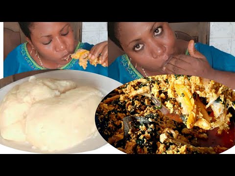  Mukbang Nigeria food/mukbang Africa pounded yam and egusi soup