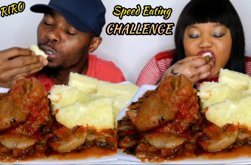  Efo Riro Soup And Yam With Goatmeat Speed Eating Challenge (NIGERIAN AFRICAN FOOD MUKBANG)
