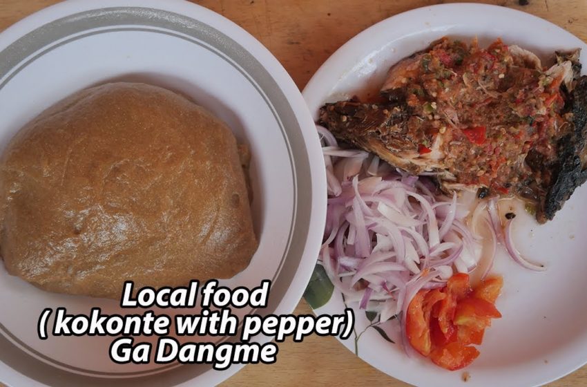  Authentic Ga Dangme local food Kokonte with Hot pepper!!! How to prepare Krobo/Ada local food