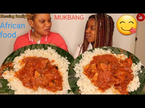  #MUKBANG: PAPER RICE STEW CHICKEN AND FISH/ AFRICA FOOD