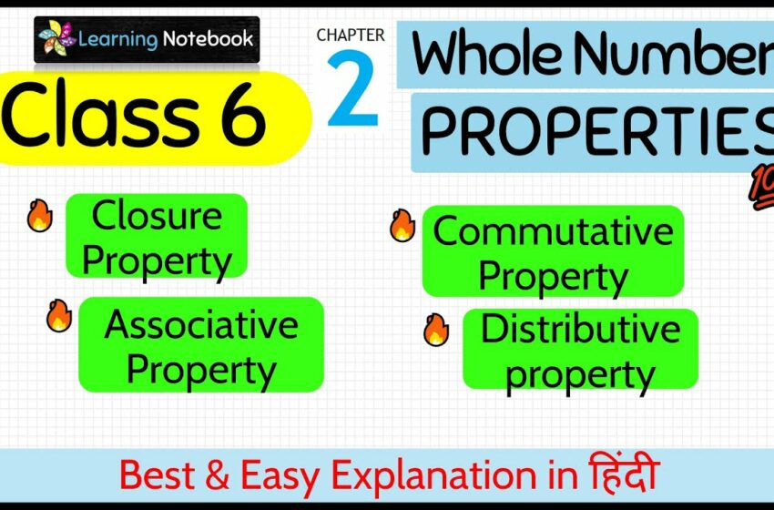  Properties of Whole Numbers Class 6 Maths | Closure, Commutative, Associative, distributive property