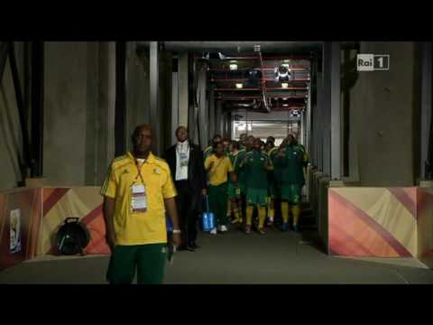  South Africa team entering Johannesburg Soccer City Stadium
