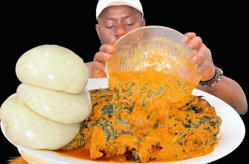 ​​​​ASMR FUFU & EGUSI SOUP MUKBANG (No talking) Nigerian food |Eating Sounds| A&E SUPER KITCHEN