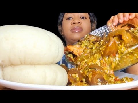  Africa food mukbang|Asmr mukbang okra soup and fufu sound eating