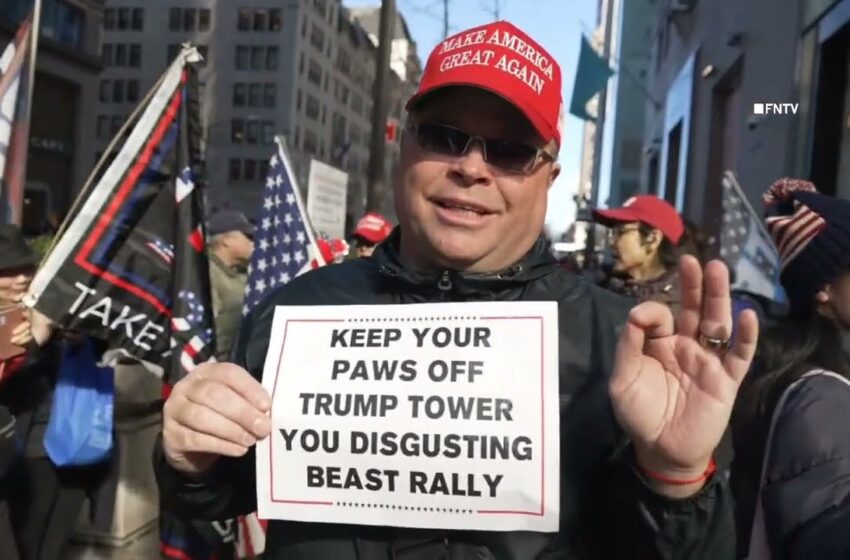  Trump Supporters Protest seizure of Trump's Properties outside Trump Tower in NYC