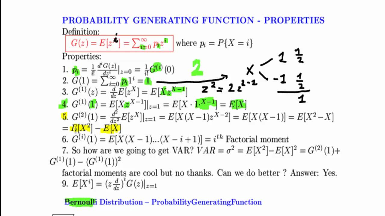Probability Generating Function #1 properties