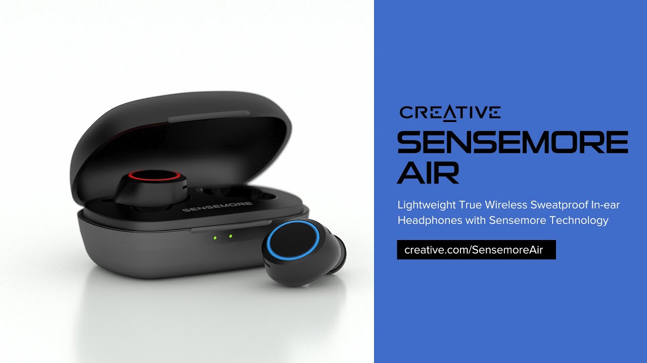 Creative Sensemore Air – Lightweight True Wireless Sweatproof In-ears with Sensemore Technology